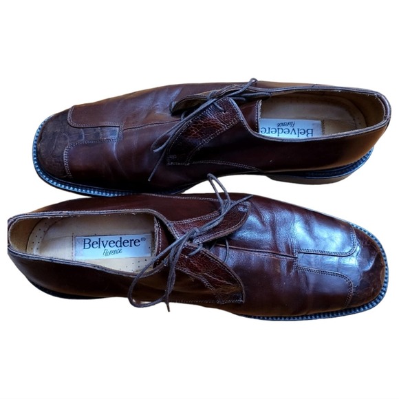 Belvedere Florence Brown Ostrich Leather Men\'s Oxfords Size 13 main image 6